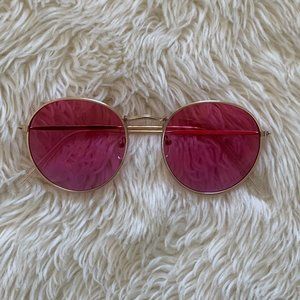 Pink Free People Round Sunglasses